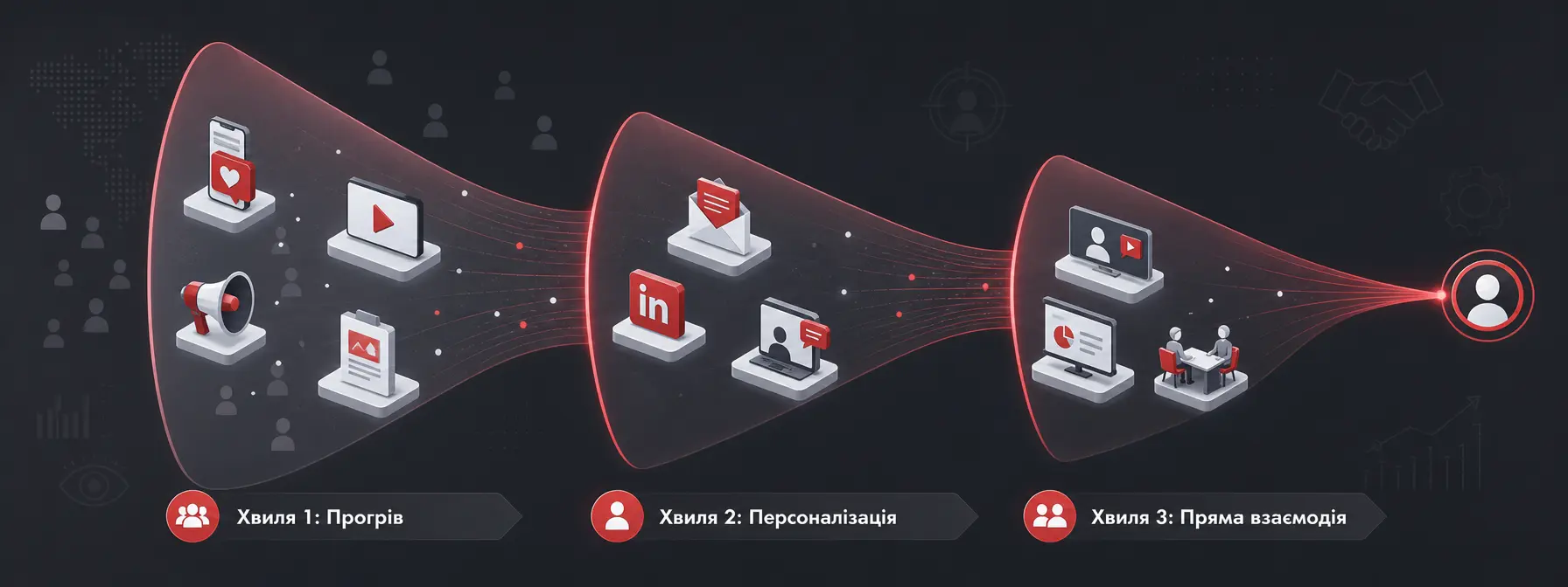 ABM-кампанії — Три хвилі контактів у ABM-кампанії