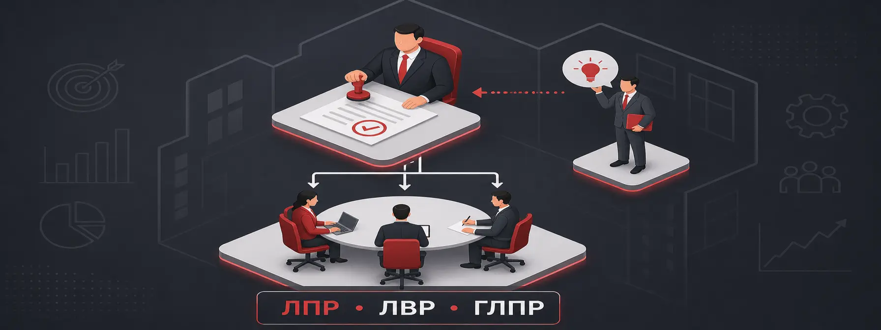 кто такой ЛПР — Иллюстрация, показывающая разницу между ЛПР, ЛВР и коллективным органом принятия решений