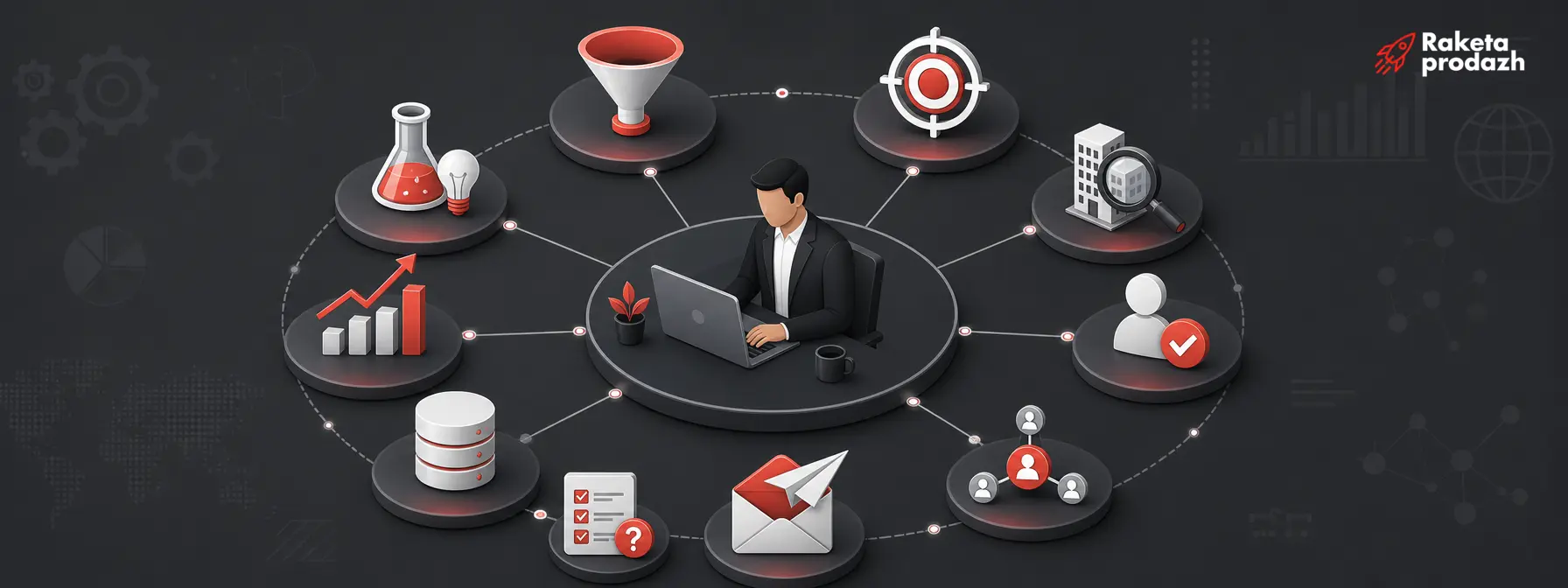 lead generation specialist skills — Wheel of key skills of a lead generation specialist