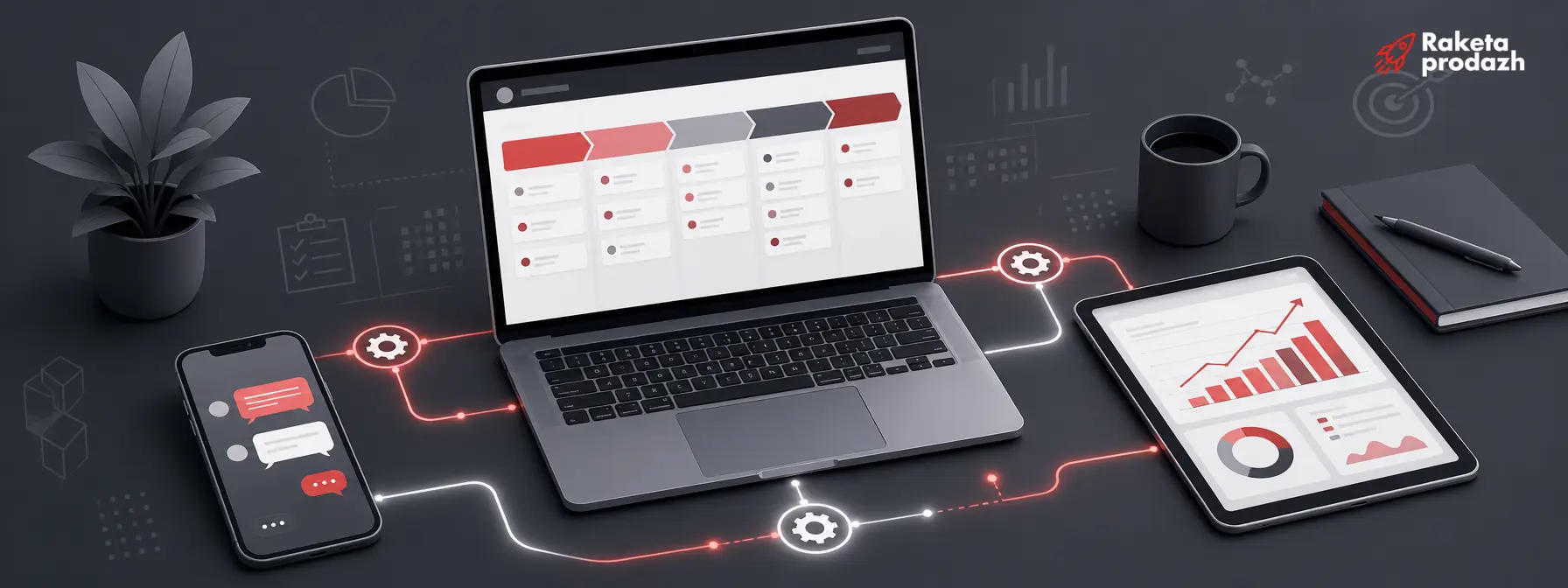 CRM та автоматизація продажів — CRM-дашборд та пов'язані пристрої для автоматизації продажів