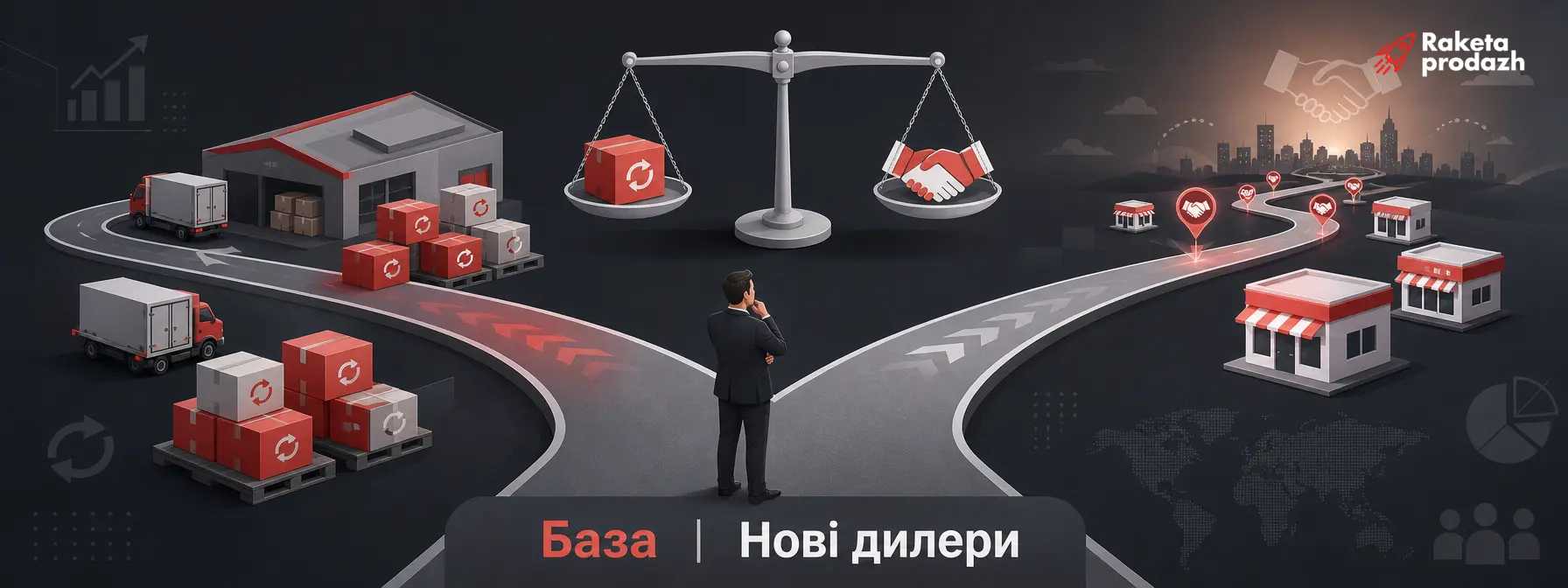 мотивація менеджера з оптових продажів — Дві дороги мотивації: робота з базою клієнтів і пошук нових дилерів