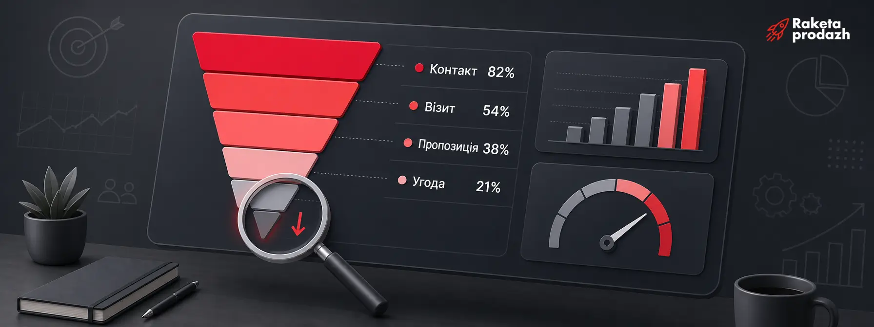 метрики воронки продажу — Аналітична панель з метриками воронки продажу автомобілів