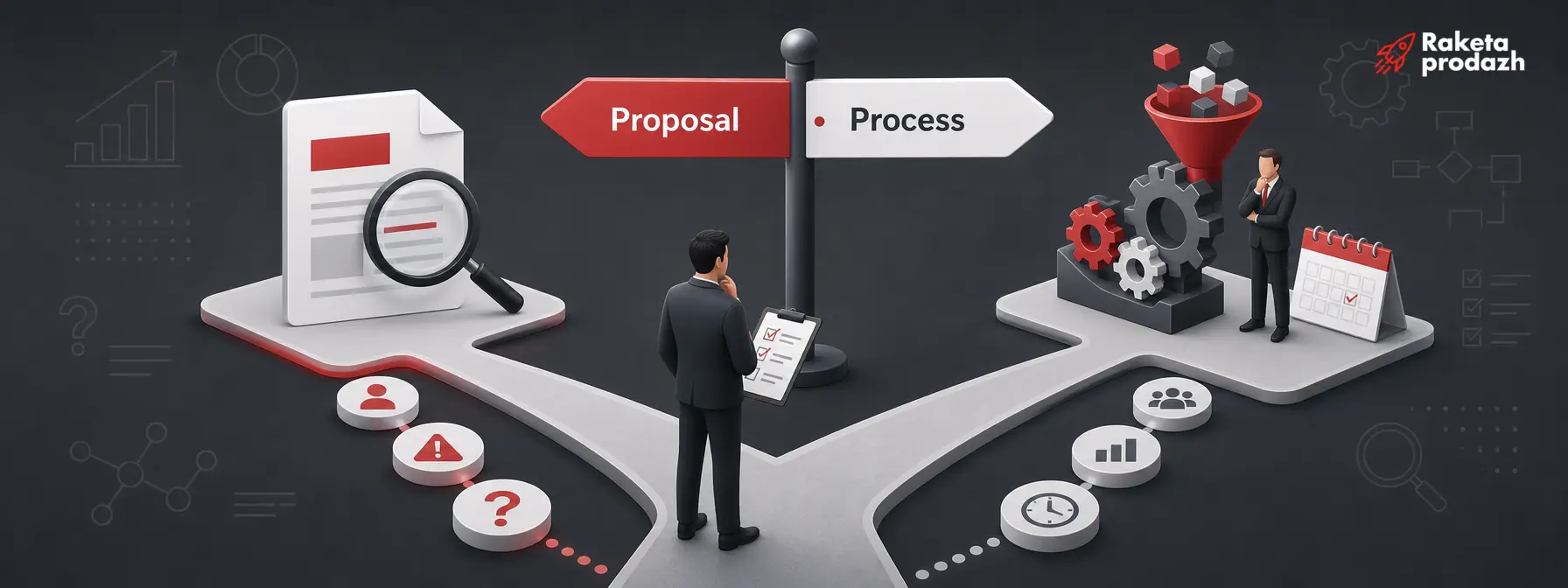 Diagnostic fork: is the problem in the proposal or in the sales process proposal problem or sales process problem — Diagnostic fork: is the problem in the proposal or in the sales process